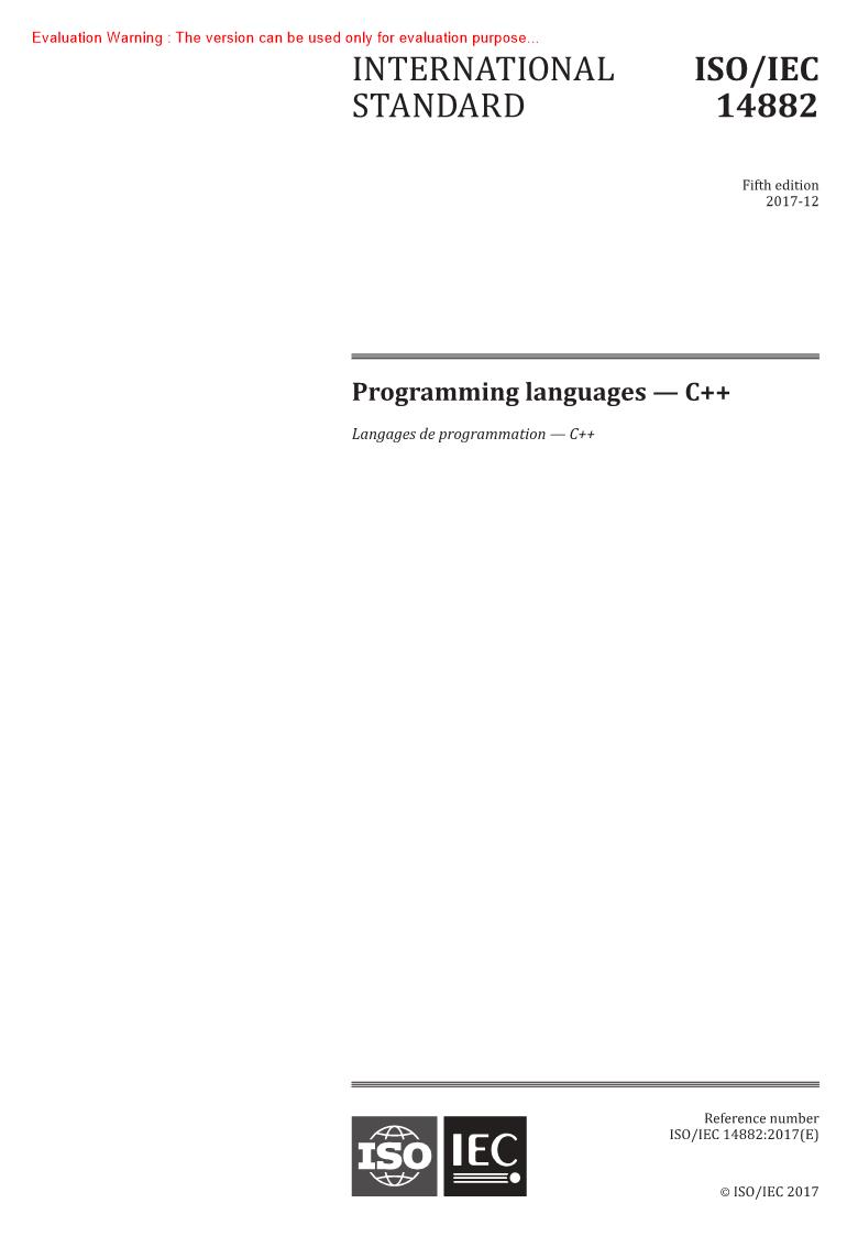 《C++17官方标准文档(INTERNATIONAL STANDARD ISO-IEC 14882 Programming languages C++)_共1618页》