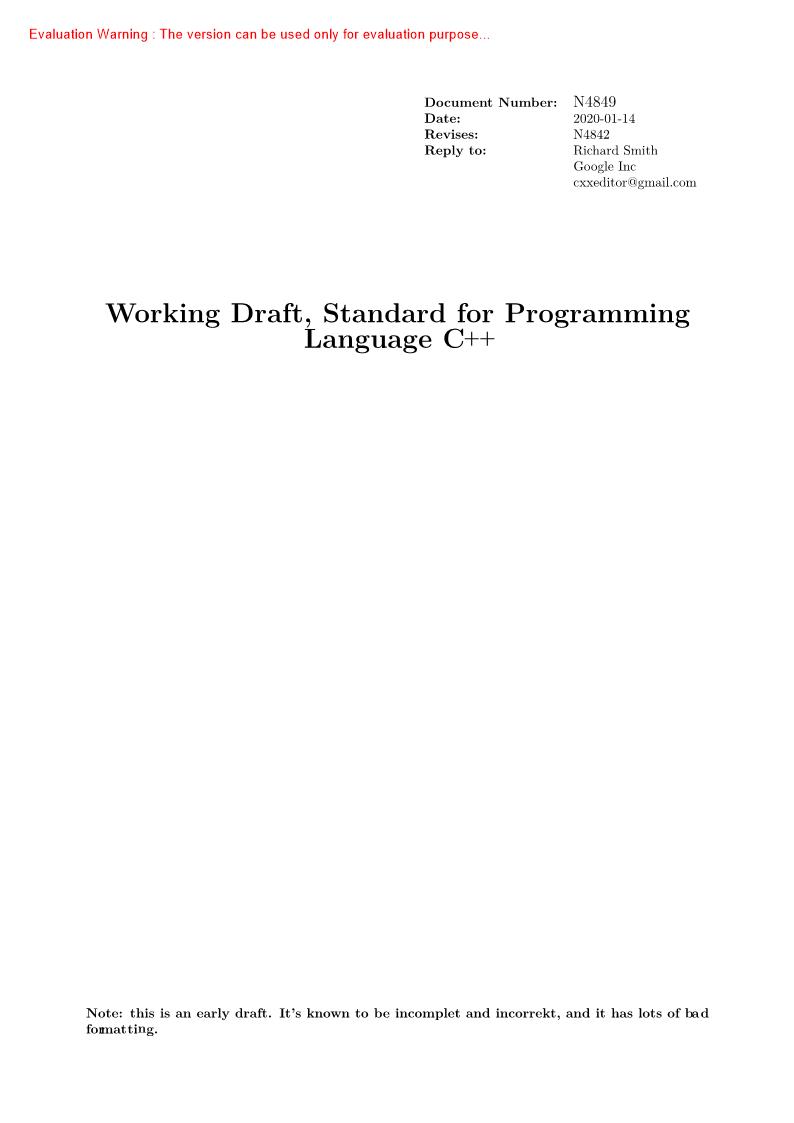 《C++20标准Working Draft, Standard for Programming_共1815页》