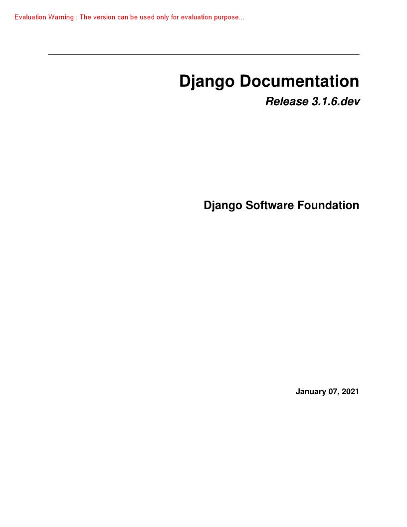 《Django用户手册Django Documentation_共2041页》