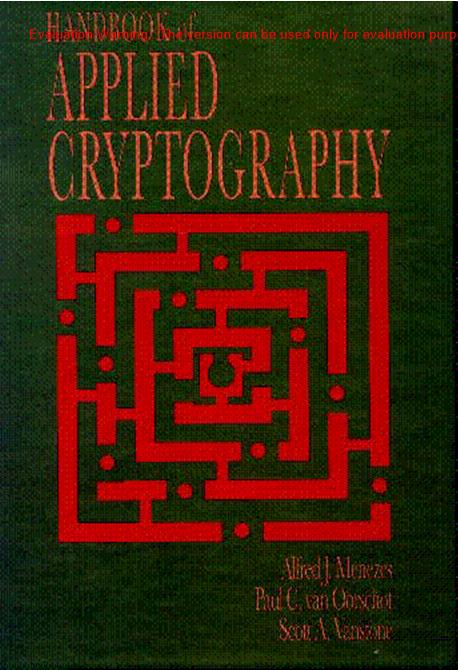 《Handbook of Applied Cryptography_Alfred J Meneze》