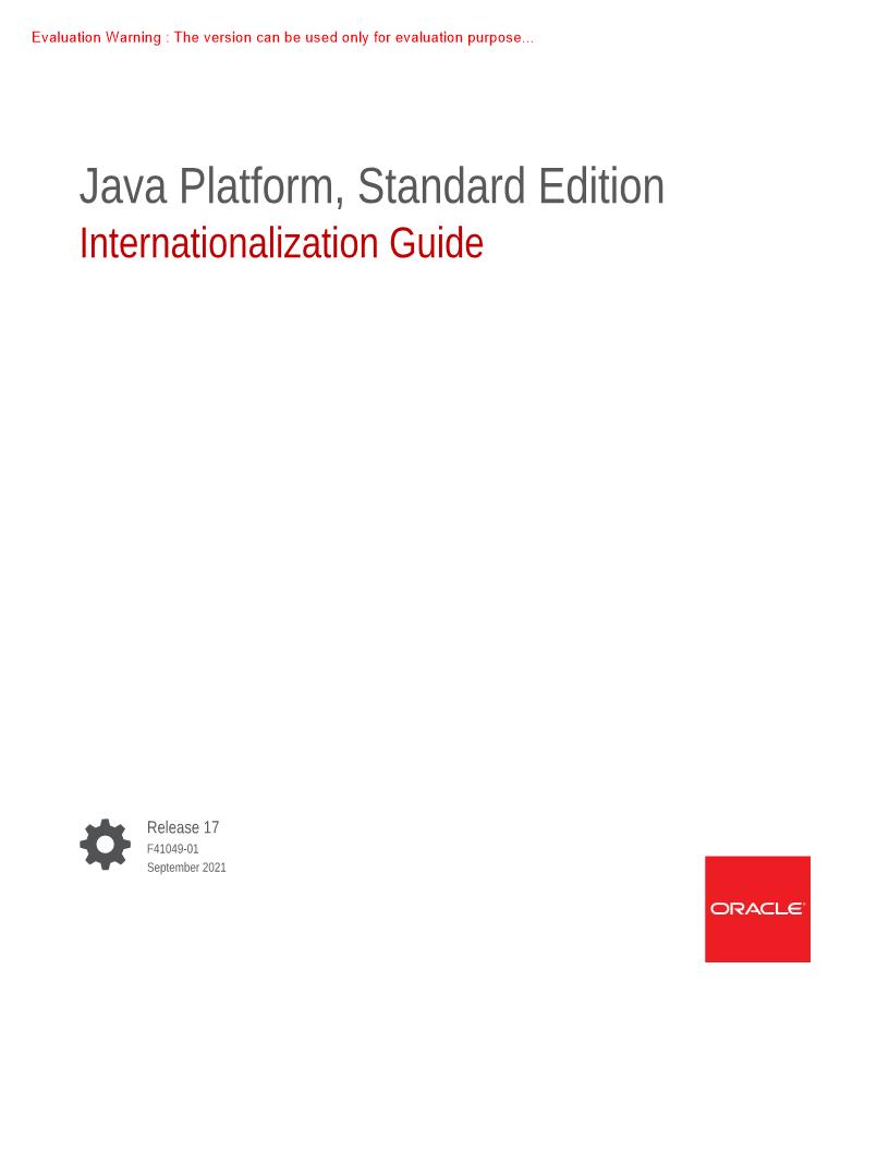 《Internationalization Guide-Java Platform, Standard Edition》