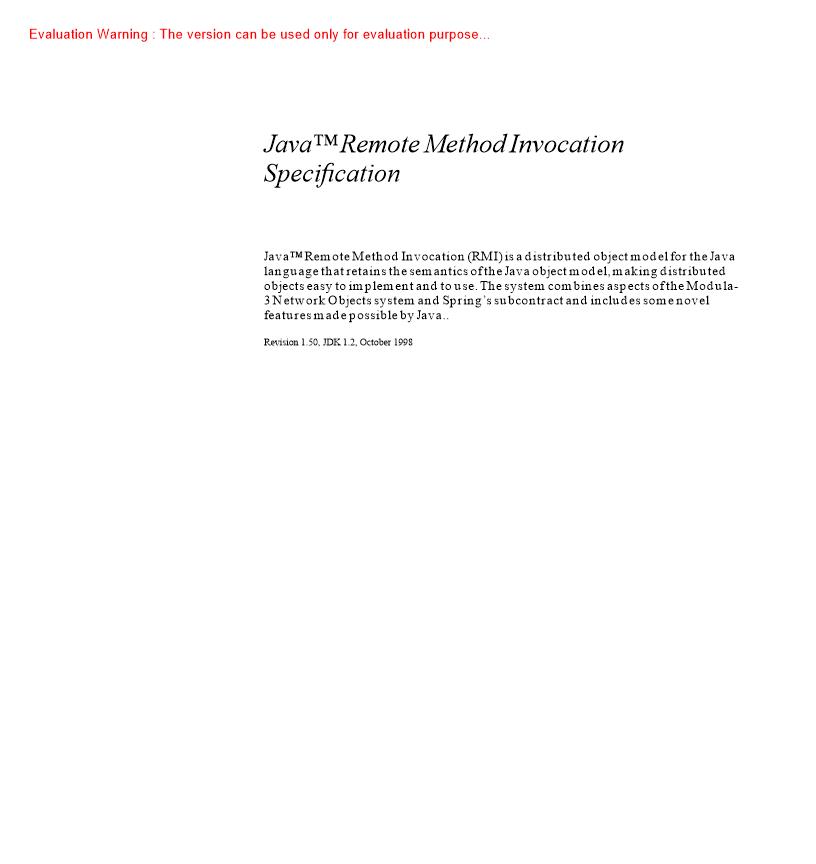 《Java Remote Method Invocation Specification》