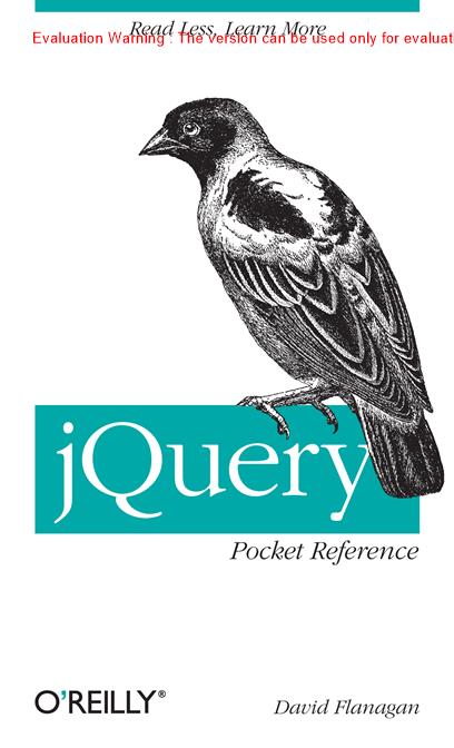 《jQuery袖珍参考手册(jQuery Pocket Reference)_David Flanagan》