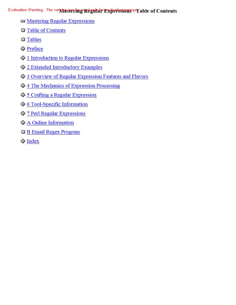 《Mastering Regular Expressions》