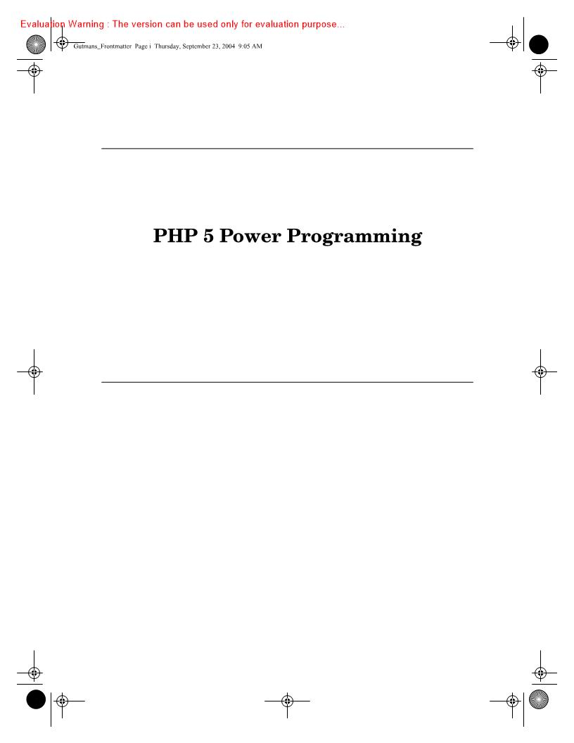 《PHP 5 Power Programming》