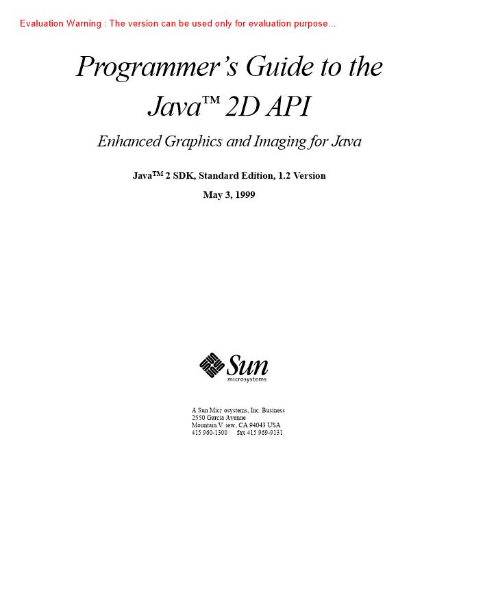 《Programmer’s Guide to the Java 2D API》