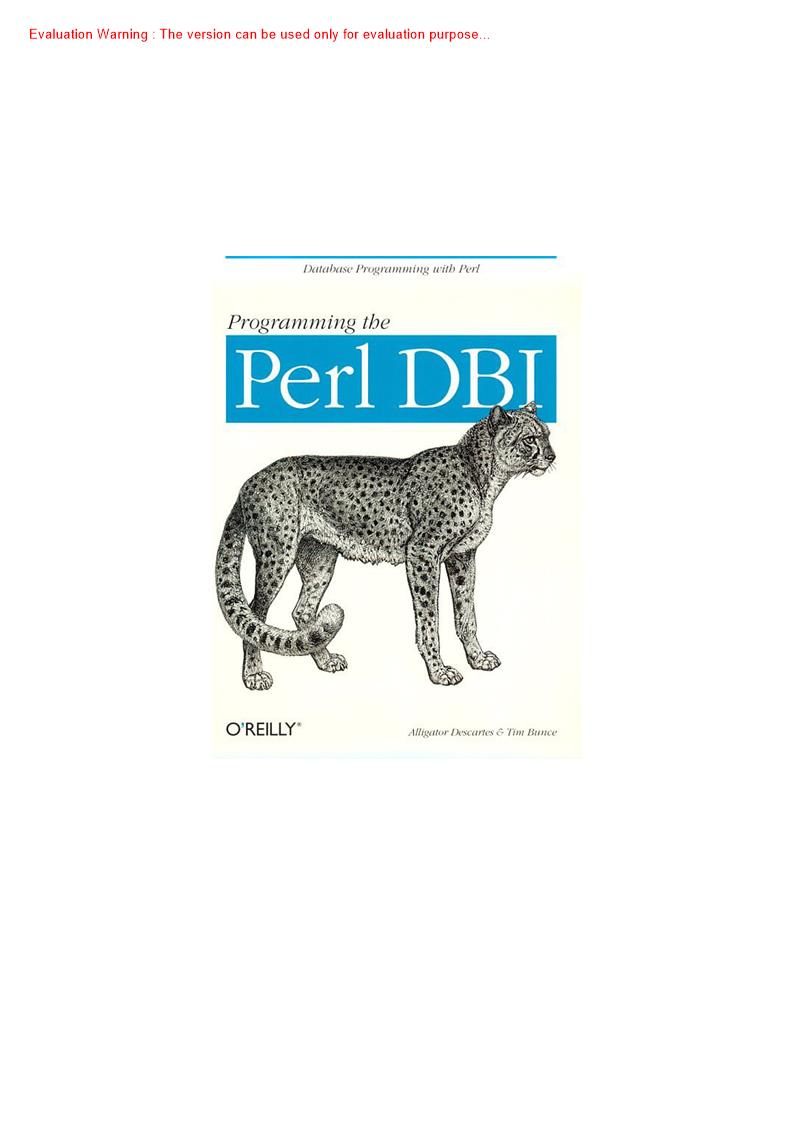 《Programming the Perl DBI》