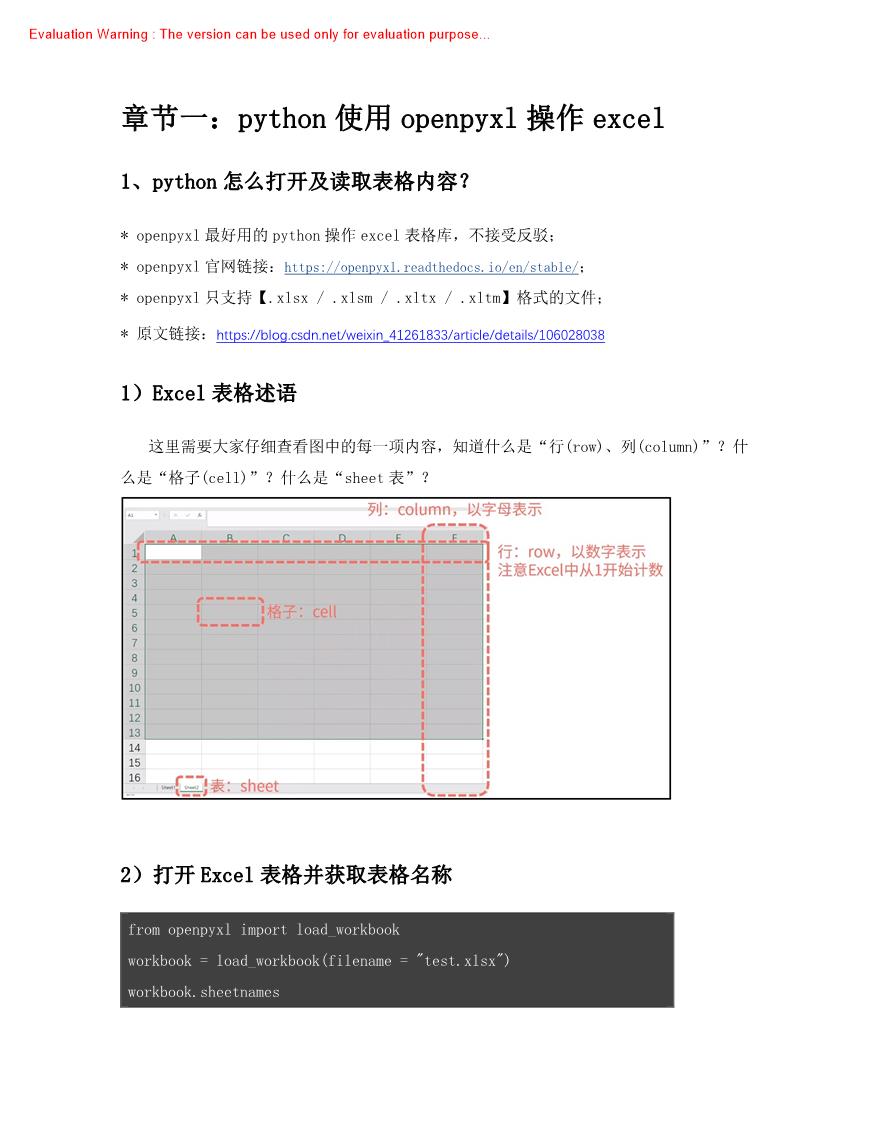 《python操作excel、word、pdf教程》