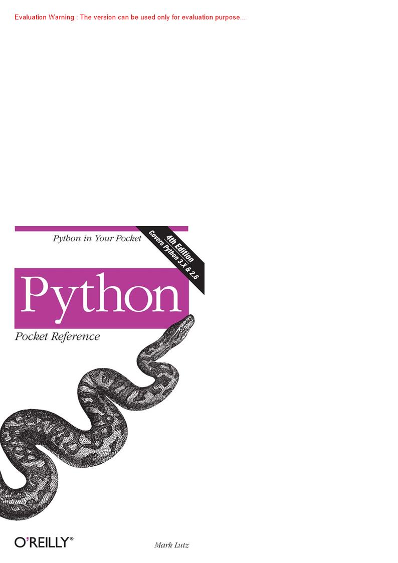 《Python袖珍参考手册(Python Pocket Reference)_Mark Lutz》