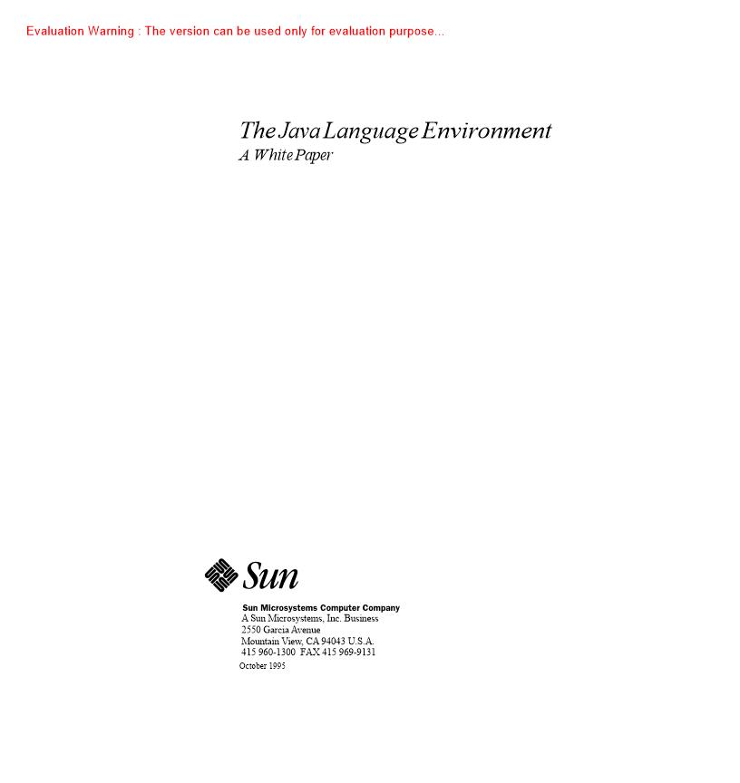 《The Java Language Environment A White Paper》