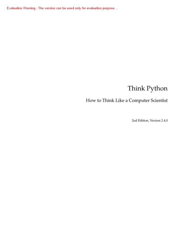 《Think Python How to Think Like a Computer Scientist》