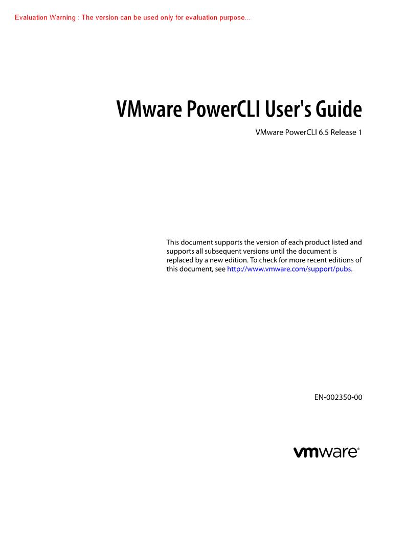 《vSphere PowerCLI 用户指南》