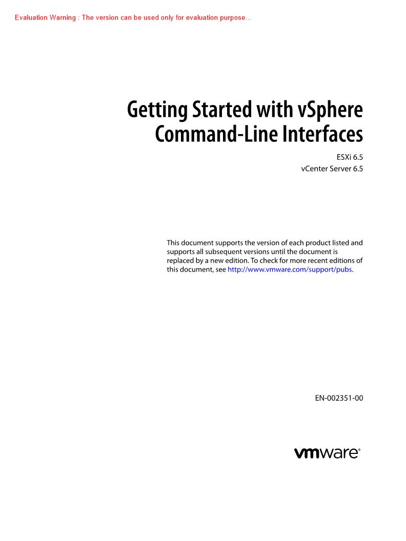 《vSphere 命令行界面入门Getting Started with vSphere Command-Line Interfaces》