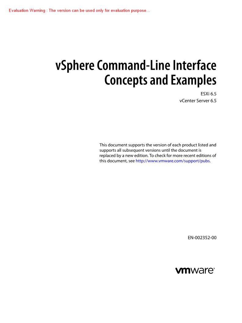 《vSphere 命令行界面概念和示例》