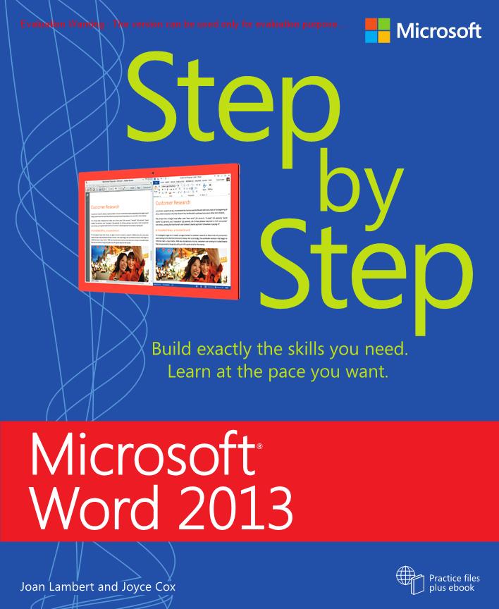 《微软Word2013分步教学(Microsoft Word 2013 Step By Step)_Joan Lambert编著》